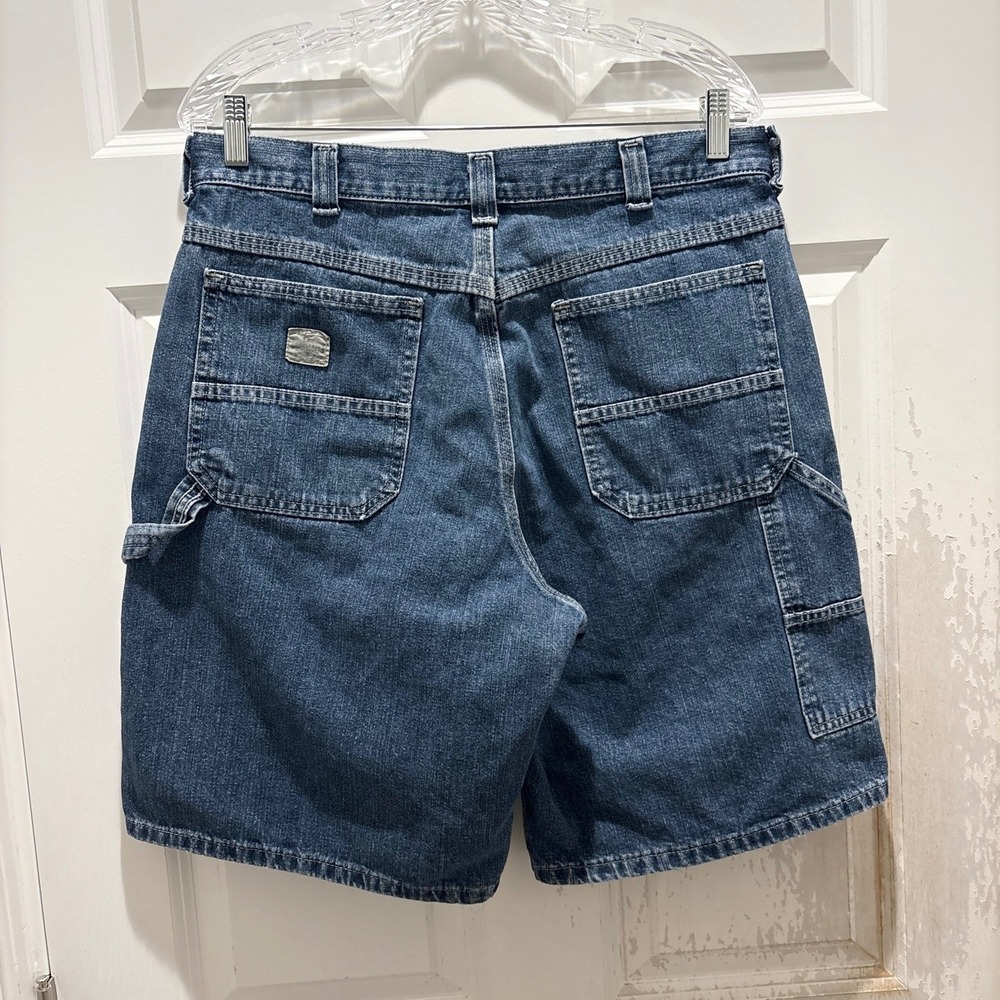 Vintage 90s Lee Dungarees Baggy Carpenter Jean Shorts Jorts Size 34